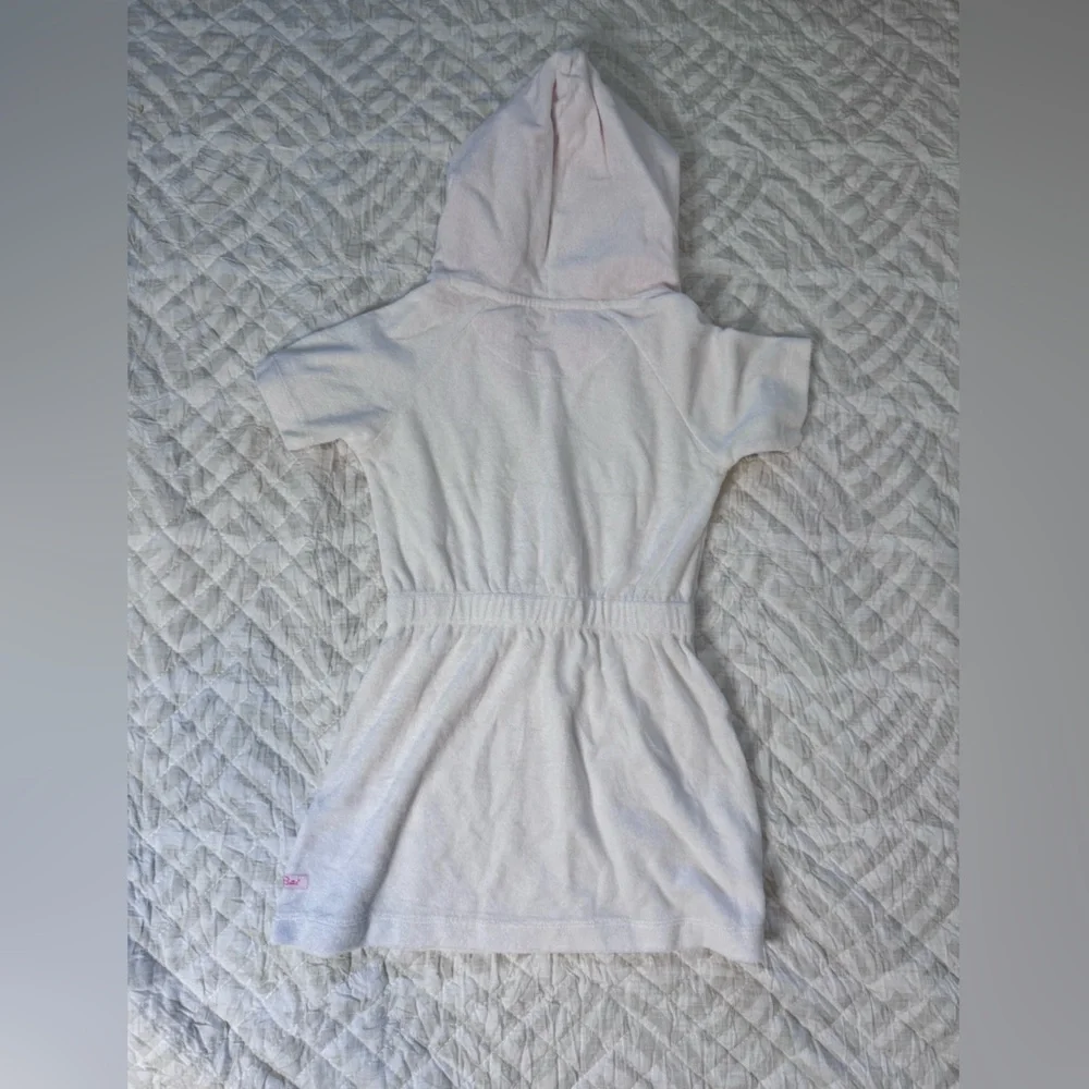 Ruffle Butts White and Pink Hooded Robe - Picture 3 of 3